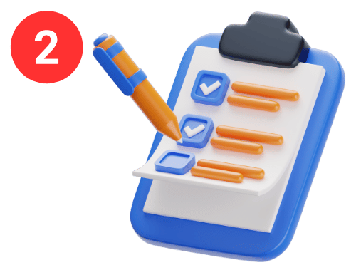 Checklist on clipboard with pen marking items complete