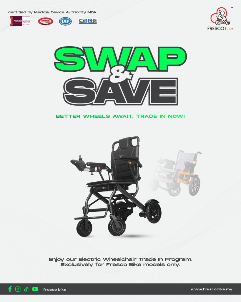 Fresco Bike's electric wheelchair trade-in program. Swap & Save on better wheels!
