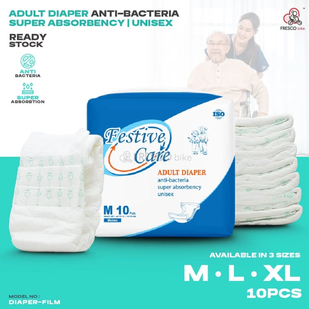 Festive Care Adult Diaper: Anti-bacteria, super absorbency, unisex DIAPER-FILM