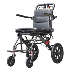 Lightweight Portable Wheelchair FAGAL007C: 9kg travel wheelchair with carbon fiber frame, and large wheels