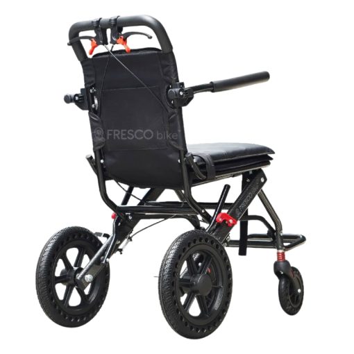 FAGAL007C Lightweight Portable Travel Wheelchair: 9kg foldable wheelchair with large wheels, ideal for easy transport.