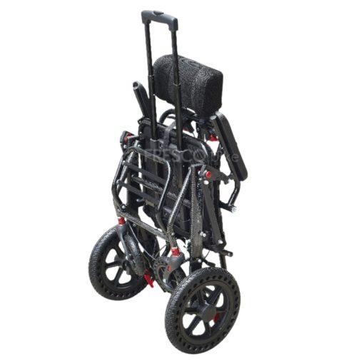 Lightweight Wheelchair FAGAL008: 9kg portable reclining travel wheelchair, easily folded for transport.