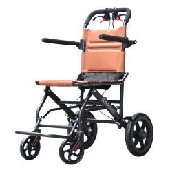 Travel Wheelchair 9kg Quick-Folding Steel Lightweight FAC-A06-12. Compact, lightweight wheelchair with folding steel frame.