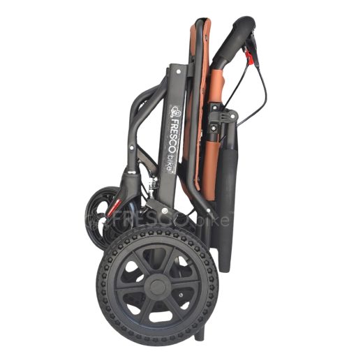 FRESCO Bike Travel Wheelchair FAC-A06-12: Folded 9kg lightweight steel travel wheelchair.