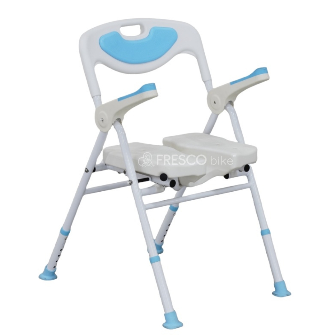 U-Shaped Seat Folding Bath Shower Chair For Elderly Japanese Style WY7061 - Image 2