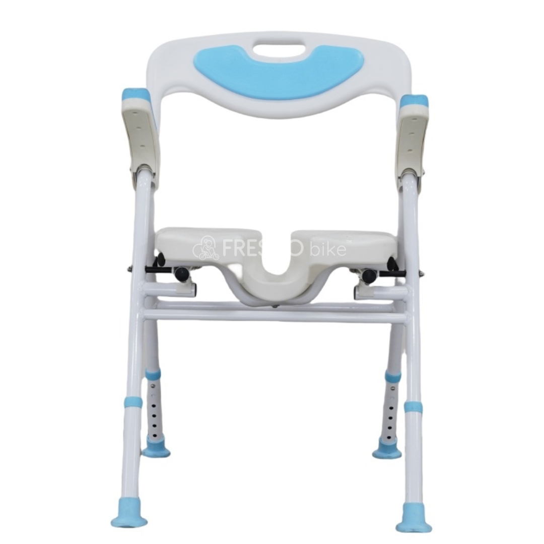 U-Shaped Seat Folding Bath Shower Chair For Elderly Japanese Style WY7061 - Image 5