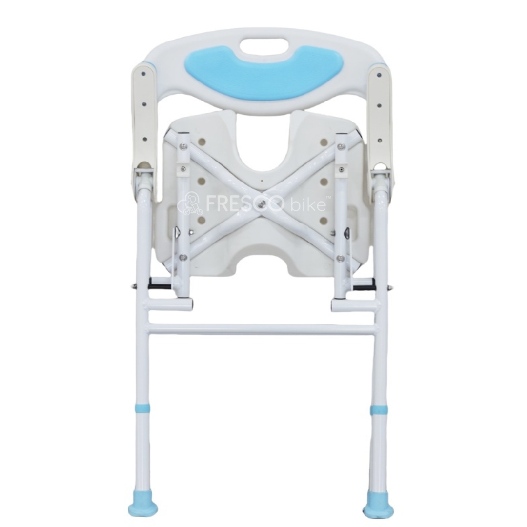 U-Shaped Seat Folding Bath Shower Chair For Elderly Japanese Style WY7061 - Image 4